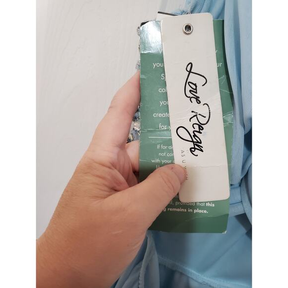 Love Reign Formal Dress – Size 7 – Light Blue Beaded Bodice – Long Evening Gown - Picture 5 of 10